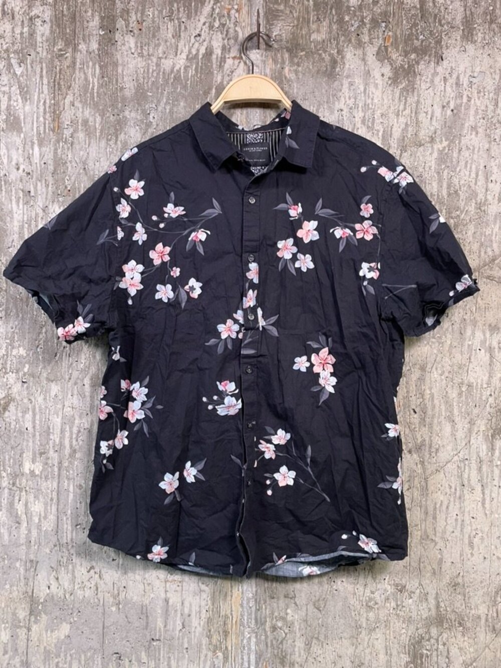 DENIM & FLOWER RICKY SINGH Men's Floral Short Sleeve Button Up Shirt Size XL